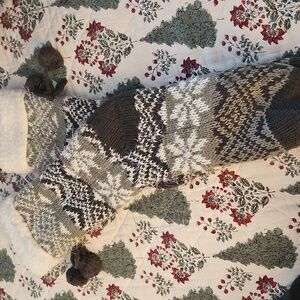 Cozy Mohair Slipper Socks - Brown and Cream